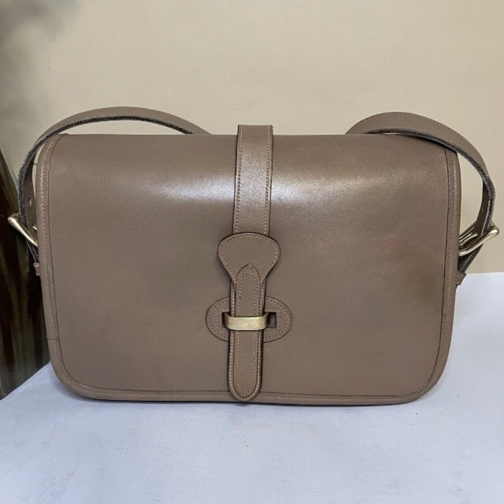 VTG 1980’s Dooney & Bourke Green Label Tan Bridle Leather  Equestrian Bag